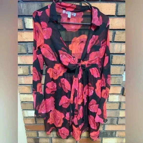 Urban Outfitters Uo Kiki Tie-front Mini Dress - Picture 2 of 5